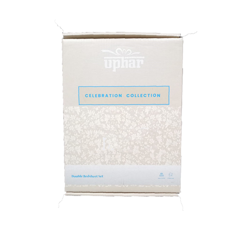 UPNEJA V HANDLOOM Uphar Polycotton Printed Double Bedsheet with two pillow cover ( 90"X100")