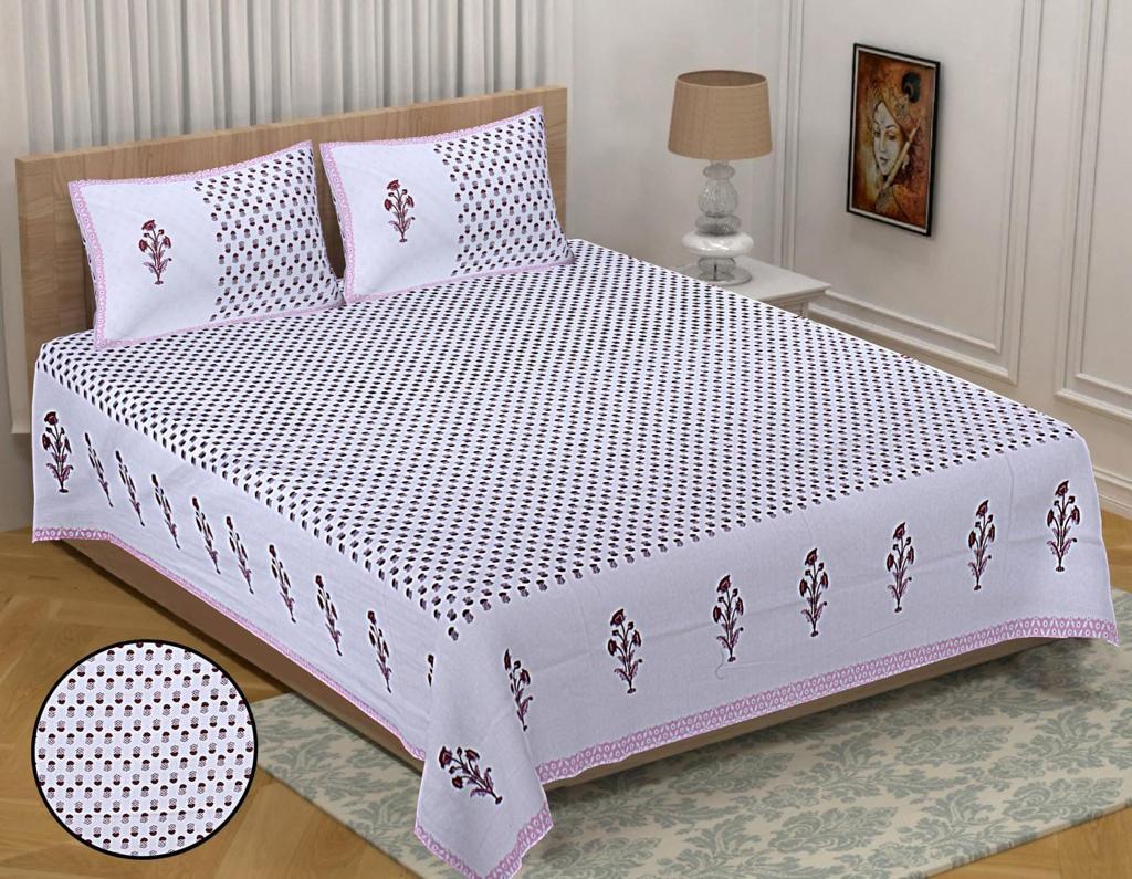 Bedsheets King Size with Pillow Covers (Pastels 004)