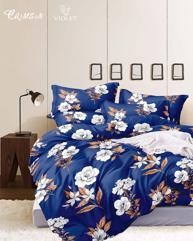 UPNEJA V HANDLOOM Prime Polycotton Printed Double Bedsheet with two pillow cover ( 90"X100")